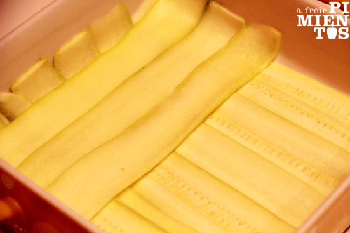 Lasaña de calabación y queso de cabra - Base de calabacín